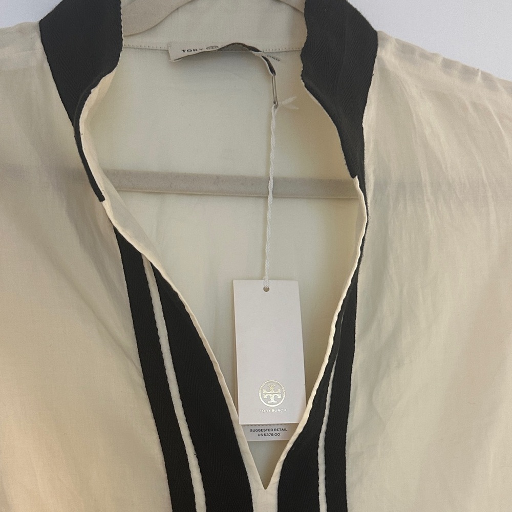 Tory Burch new with tags Cream Tunic with Black Trim - Picture 3 of 4